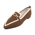 thumbnail image 3 of YOUYEDIAN Flat Shoes for Women Dress Non Slip Slip on Loafers Spring Fall Work Walking Shoes Trendy Closed Toe Orthopedic Shoes (Light Brown), 3 of 4