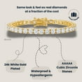 thumbnail image 5 of KISPER Tennis Bracelets for Women - 24k Gold Plated Silver Tennis Bracelet with 4mm Cubic Zirconia, Durable & Dainty Design, Elegant Gold Tennis Bracelets for Women, 6.5 inches, 5 of 7