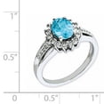 thumbnail image 2 of Sterling Silver Diamond & Light Swiss Blue Topaz Ring. Carat Wt- 1.46ct, 2 of 2