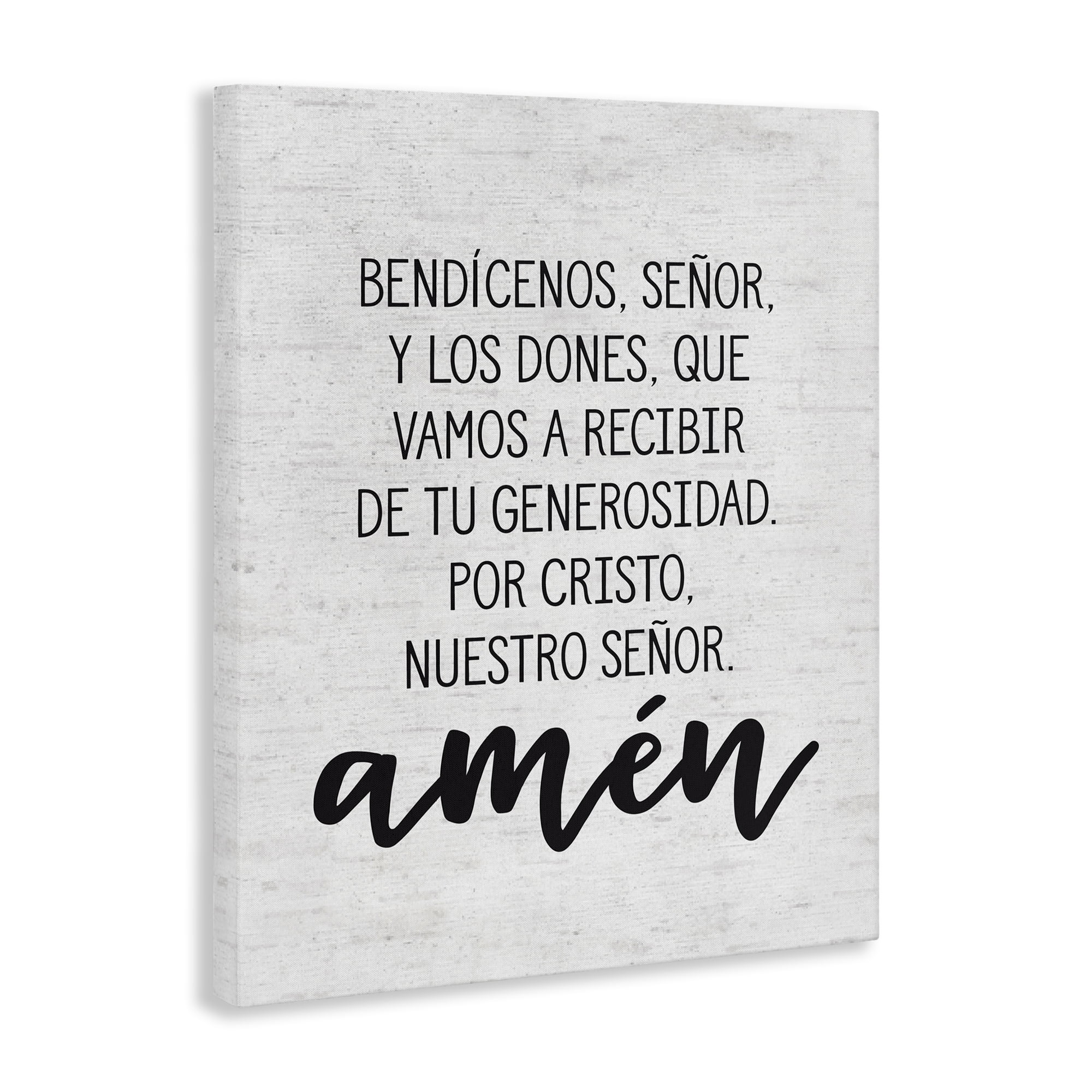 Stupell Industries Bendición de la Mesa Religious Quotes and Sayings Painting Wrapped Canvas Art Print Wall Art, 30 x 40