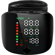 Wrist Blood Pressure Monitor LED Display, Touch Screen Wrist Blood Pressure Cuff 99x2 Reading Memory Wrist Bp Monitor with Carrying Case(Black)