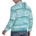 thumbnail image 6 of Naloa Teal Turquoise Wood Men's Casual Hooded Collar Drawstring Hoodies Pullover Sweatshirts Casual Long Sleeve Shirts-Small, 6 of 7