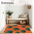 thumbnail image 3 of ODIKA 4'x6' Machine Washable Non-Slip Area Rug, Tropical Leaf Motif Decorative with Contemporary Styling High Traffic Rug, Orange, 600701, 3 of 7