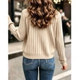 thumbnail image 4 of Warop Womens Long Sleeve Knit Cardigan Sweaters Solid Color Zipper Top Casual Dressy Open Front Fall Outfits, 4 of 5