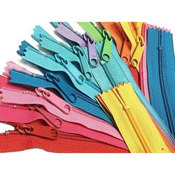 YKK Handbag Zippers #4.5 with Extra-Long Pull - Request Your Own Colors for Your YKK Zipper Assortment - Made in The USA - (25 Zippers) (30" Inches)