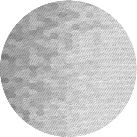 

Ahgly Company Indoor Round Patterned Dark Gray Area Rugs 4 Round