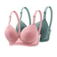 thumbnail image 3 of YOTAMI 2-Pack Underwire Bras for Women Embroidered Comfort Everyday Underwear for Lounge Push Up Bra Size 36B, Green, 3 of 3