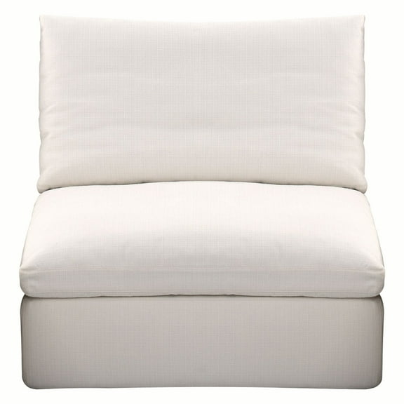 Oversize Cloud Couch, Deep Seat Sectional Modular Sofa for Living Room, 1 Middle Seat, White