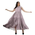 thumbnail image 3 of Moomaya Robe d'Été Longue Imprimée pour Femmes en Rayonne Sans Manches, 3 of 4