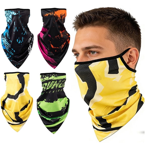 4 Pack Summer Neck Gaiter Face Mask,UV Protection Cooling Breathable Soft Face Mask Scarf Bandana for Men Women