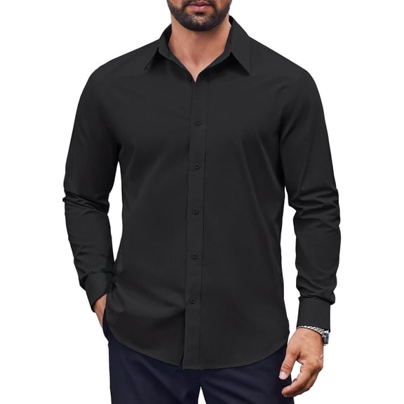COOFANDY Mens Dress Shirts Long Sleeve Casual Button Down Shirts Formal Business Shirt