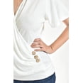 thumbnail image 4 of Blusa cruzada con botones Roman Fashion /Juvenil, 8074 (Blanco) blanco M, 4 of 5