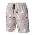 thumbnail image 4 of Wukai Various Rabbits Print Beach Trunks with Compression Liner Swimsuit Quick Dry Beach Sports Shorts with Pocket-Large, 4 of 6