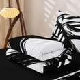 thumbnail image 5 of Erosebridal Geometric Lines Zipper Twin Comforter Sets with Fitted Sheet and 2 Pillowcases, White Black Zipper Bedding Set, Black Reversible, 5 of 7