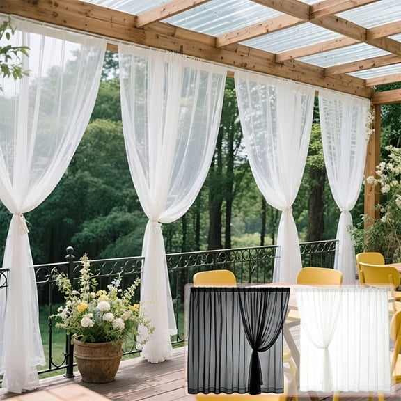 No Drill Mesh Door Curtains Tool Free Room Divider Mosquito Proof Insect Screening Double Layer Protection Gauze Panels for Pavilion Pergola, 118.11" X 236.22", AKLJWH