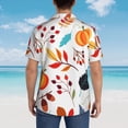 thumbnail image 4 of Pofeuu Autumn Pumpkins Fall Leaves Print Hawaiian Shirt for Men Sleeves Casual Button Down Summer Beach Dress Shirts T-Shirts,, 4 of 7