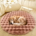 thumbnail image 6 of Lanola Deluxe Plush Dog Crate Beds, Washable Soft Shaggy Round Cat Sleeping Mat Pad, Kitten Supplies for Indoor Pets, Anti-Slip Area Rugs for Living Room Bedroom(Gray,15in), 6 of 7