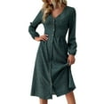 thumbnail image 2 of WXLWZYWL Casual Fall/Winter Short Dresses for Women 2024 Womens Fall Dress 2024 Long Sleeve A Line Casual Dress A Line Loose Fit Flowy Dress Long Dress, 2 of 4