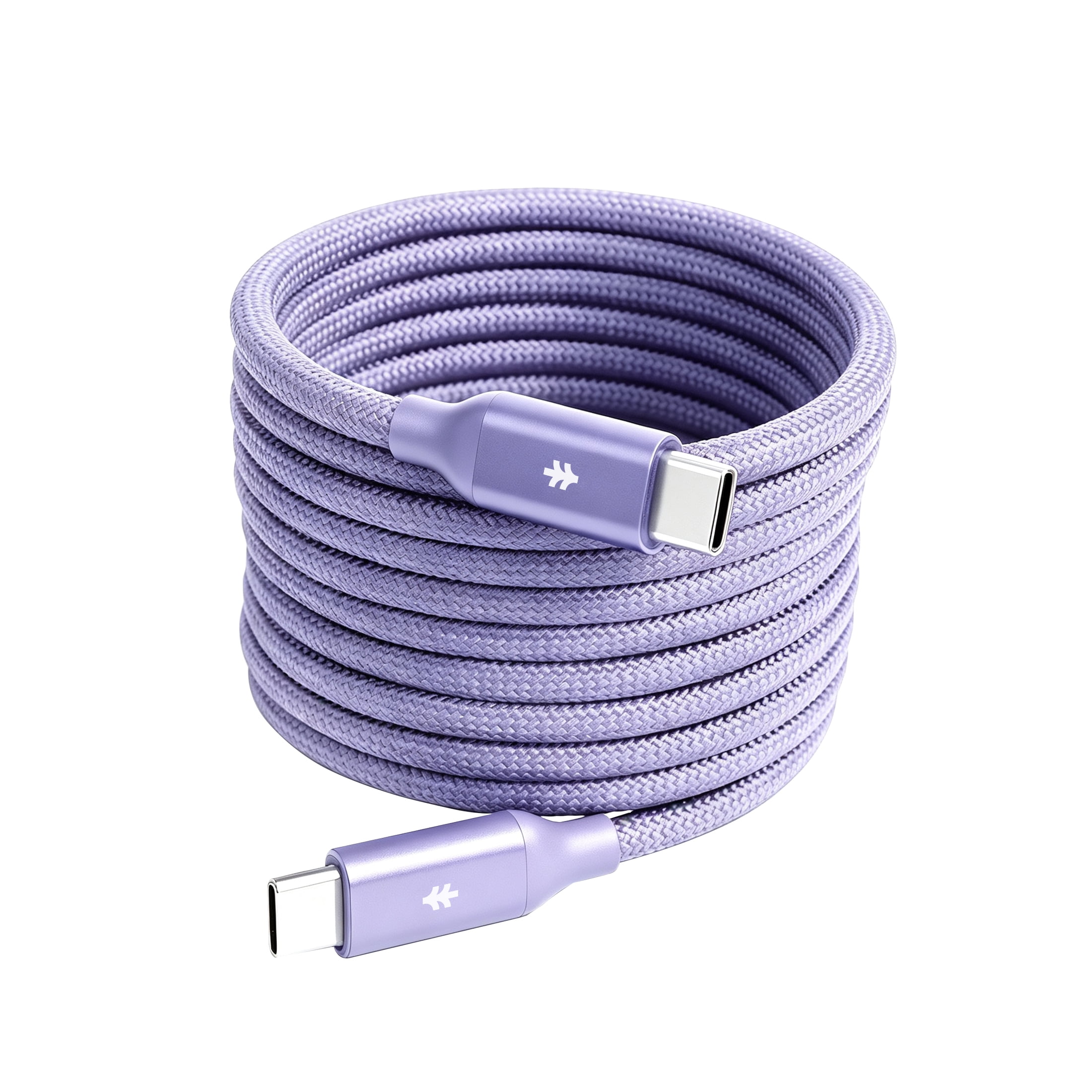 Swiss Tech Kabel M240 6 ft 240W Magnetic Self-Coiling USB-C Charging Cable, Myrtle Purple