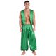 thumbnail image 5 of Conjunto de satén con adornos dorados del príncipe árabe de Halloween para hombre, chaleco abierto por delante y pantalones de cintura elástica, trajes de danza del vientre para Cosplay de cuentos de, 5 of 5