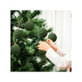 thumbnail image 5 of YFTDEF Christmas Decorations 12Pcs Flocked Balls, Green Plush Ornaments, Vintage Style Home Decor, Easy to Hang Christmas Tree Accessories for Holiday Season, 2.36in, 5 of 6