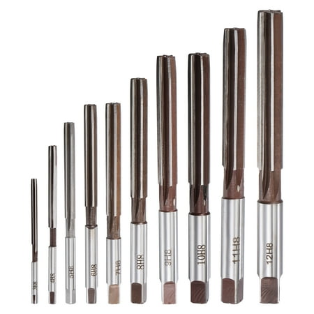

Uxcell 3mm-12mm H8 Alloy Tool Steel 6 Straight Flute Hand Reamers Set Milling Cutter 10 Pack