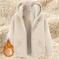 thumbnail image 2 of Cnbwig Jacket Women's Coat Heavyweight Hooded Jacket Winter Warm Lined Zipper Thick Coat Outdoor Cold Weather Coats Ladies Jackets Fall Coats C-Beige 4XL, 2 of 4