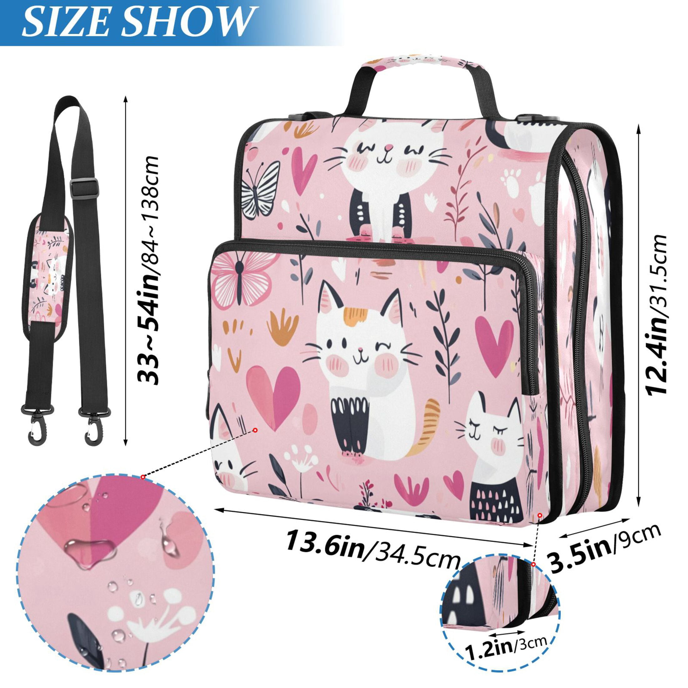 YAZAOO Zipper Binder trapper keeper Documents Organized Design Playful Paws Printed