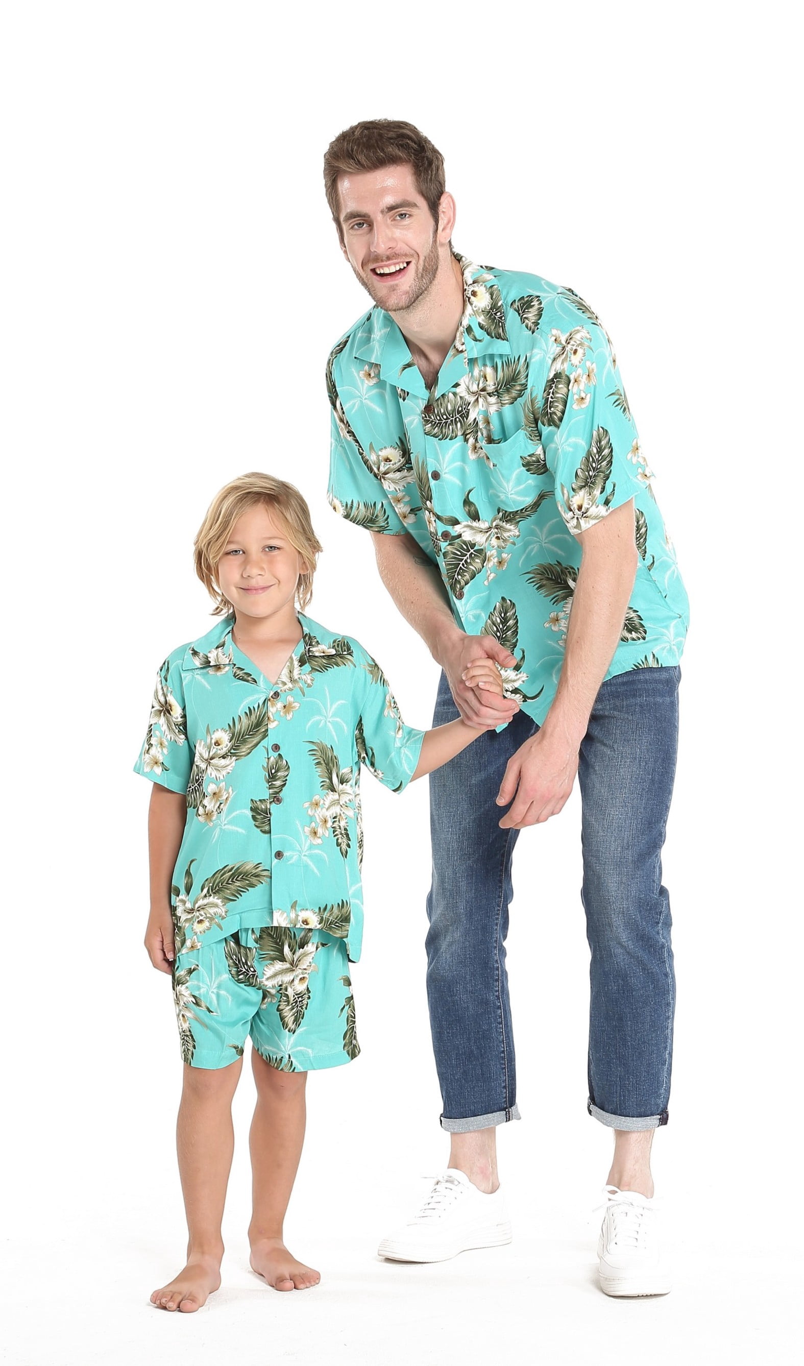Matching Hawaiian Luau Outfit Men Boy 