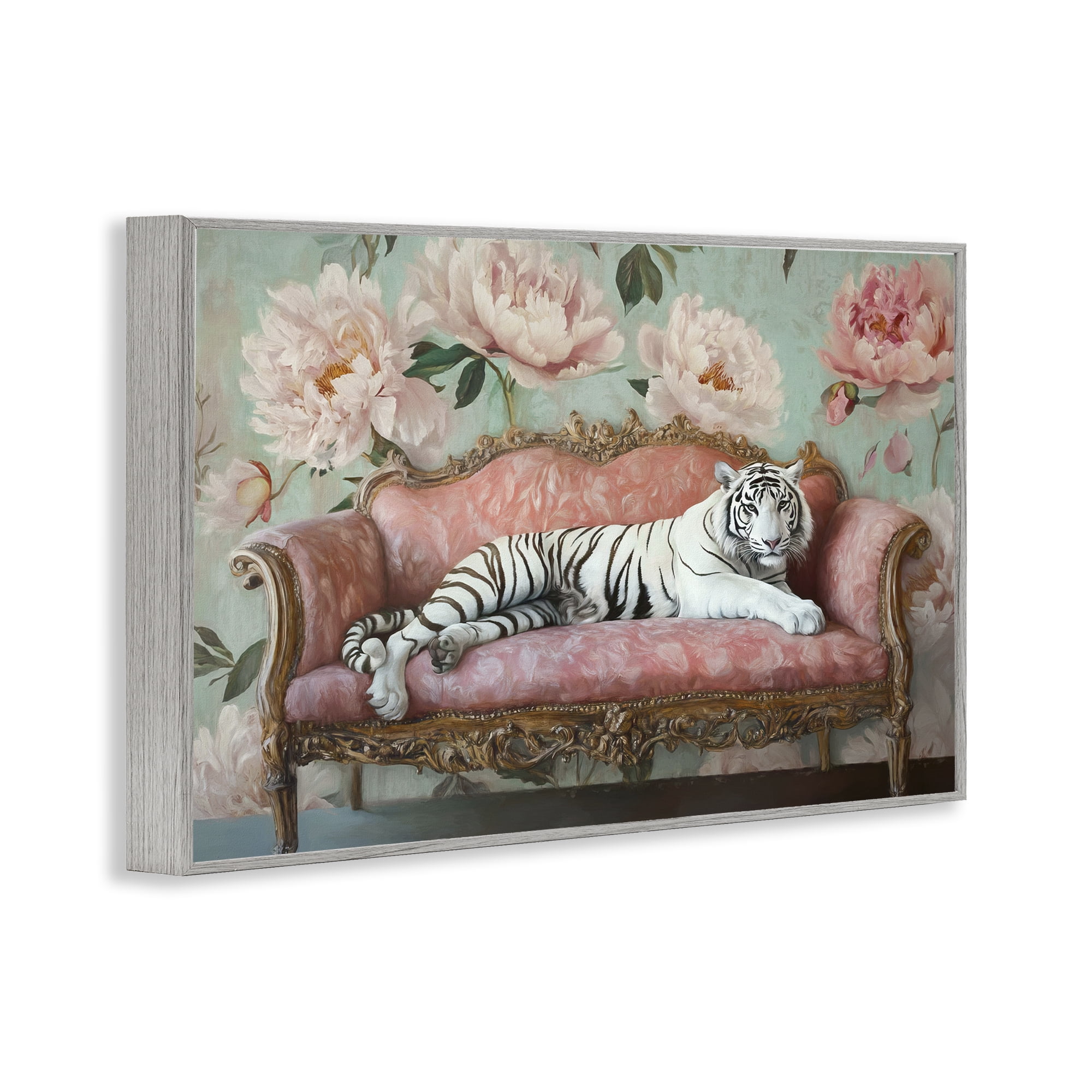 Stupell Industries Where The Tiger Dreams Gray Framed Giclee Art, design by Tina LeCour