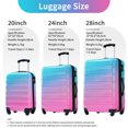thumbnail image 4 of 3 Piece ABS Luggage Set, Luggage with Spinner Wheel & TSA  20/24/28 inch, Blue+Red, 4 of 9
