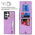 thumbnail image 2 of ELEHOLD for Samsung Galaxy S22 Ultra 6.8" Vintage Leather Wallet Case,Practical Card Holders RFID Blocking Zipper Wallet Kickstand Ring Holder Shockproof Anti-Scratch Case for Women Men,Purple, 2 of 8