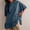 Blue, variant on Casual Womens Summer Tops Pink Tunic Elbow Length T Shirt Peplum Crew Neck Summer Womens Blouses