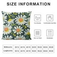 thumbnail image 5 of FUMJ White Blooming Daisy Green Flower Stems Pillowcases Floral Art Pattern Pillow Case Decorative Throw Pillow Cover for Home Sofa Office, 5 of 5