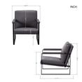 thumbnail image 2 of Gewnee 26.8" Accent Armchair, Linen Blend Metal Frame Chair with Square Arms for Living Room, Dark Gray, 2 of 18