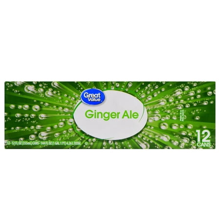 (2 Pack) Great Value Ginger Ale, 12 fl oz, 12