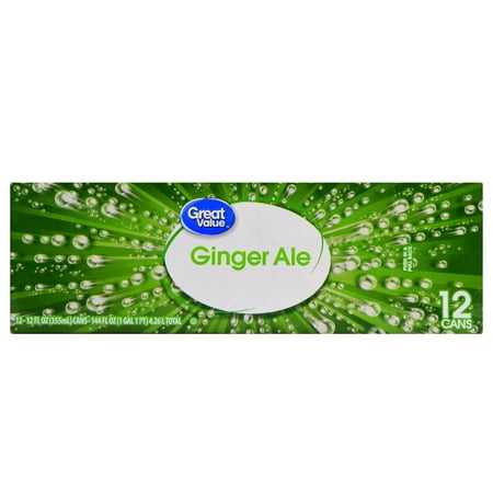 (2 Pack) Great Value Ginger Ale, 12 fl oz, 12 (Best Drinks With Ginger Beer)