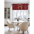 thumbnail image 2 of Merry Christmas Valances for Windows, Christmas Tree Truck Wood Grain Red Plaid Light Filtering Window Treatment Valances, Rod Pocket Small Curtains for Kitchen/Bathroom, 60"x14", 2 of 9
