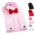 thumbnail image 4 of Tuxedo Dress Shirt, Elastic Skin Friendly Pleated Formal Pure Color Wing Tip Collar Shirt For Performance For Men ANGGREK Otros, 4 of 5