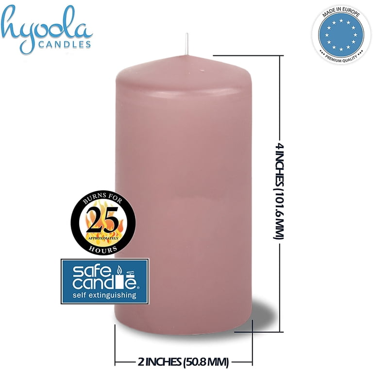 Pillar Candles Lavender Unscented Dripless 2" x 4" 4-Pack photo 4