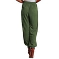 thumbnail image 3 of Hanerdun Women Jogger Female Leisure Pants with Elastic Waist Army Green XL, 3 of 5