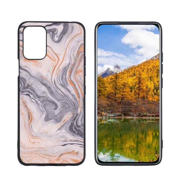 Compatible with LG Q52 Phone Case, Marble-Custom36 Case Men Women, Flexible Silicone Shockproof Case for LG Q52