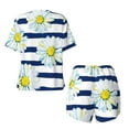 thumbnail image 5 of Picia Daisy Striped Nautical Pajamas Sets for Women Soft Short-Sleeved Pjs with Lounge Shorts Two Piece Sleepwear-4X-Large, 5 of 9
