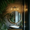 thumbnail image 3 of YANSUN  19.68 in 3-Light Matte Black and Gold Industrial 3-Light Bathroom Vanity Light with Clear Glass Globe Shades, for Bathroom, Powder Room, Vanity Table, 3 of 7
