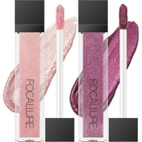 FOCALLURE 2PCS Liquid Glitter Eyeshadow,Metallic Long Lasting Waterproof Eye Makeup,Bubblegum