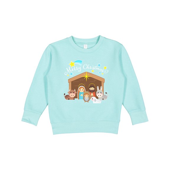 Inktastic Merry Christmas Cute Nativity Scene Toddler Sweatshirt