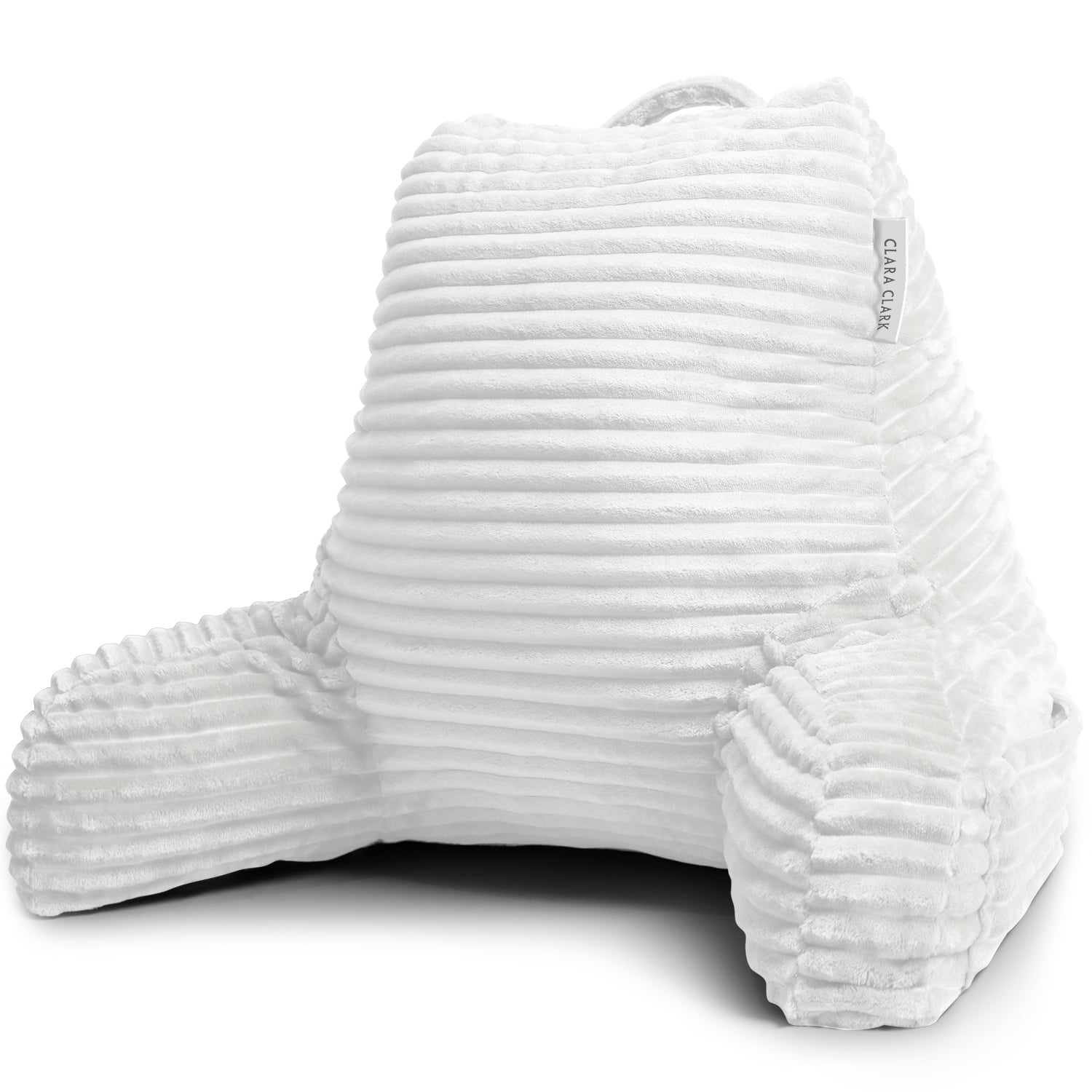 Clara Clark Backrest Pillow with Arms, Medium, White