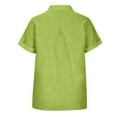 thumbnail image 6 of Summer Tops for Women 2024 Clearance! Mgmyaa Women Shirts Plus Size Collared Short Sleeve Tops Tops Button Loose T-Shirt Blouse Fashion Solid Color Fit Casual Tees, Shirts, 6 of 7