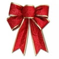 thumbnail image 1 of LNGOOR 5 Pcs 25cm Gold Wreath Bows for Christmas Outdoor Decorations Striped Ribbons for Crafts, 1 of 6