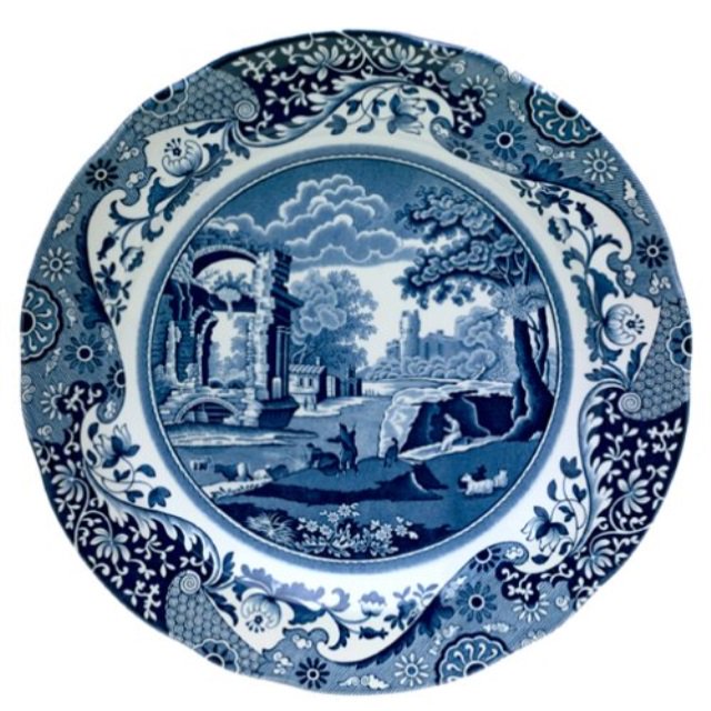 Spode Blue Italian Dinner Plates Set of 4